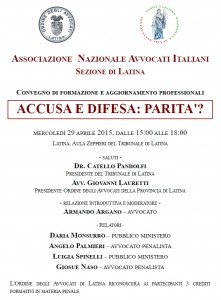 Convegno 29 aprile 2015